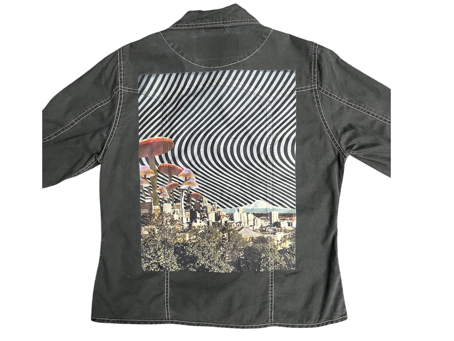 Grey Western Style Button Up