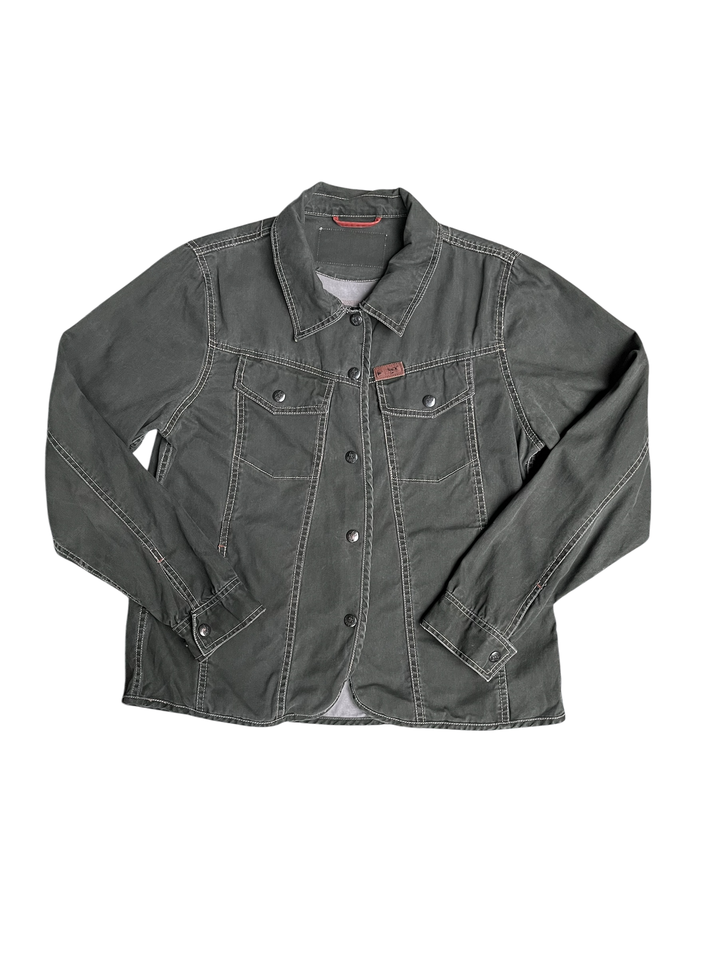 Grey Western Style Button Up