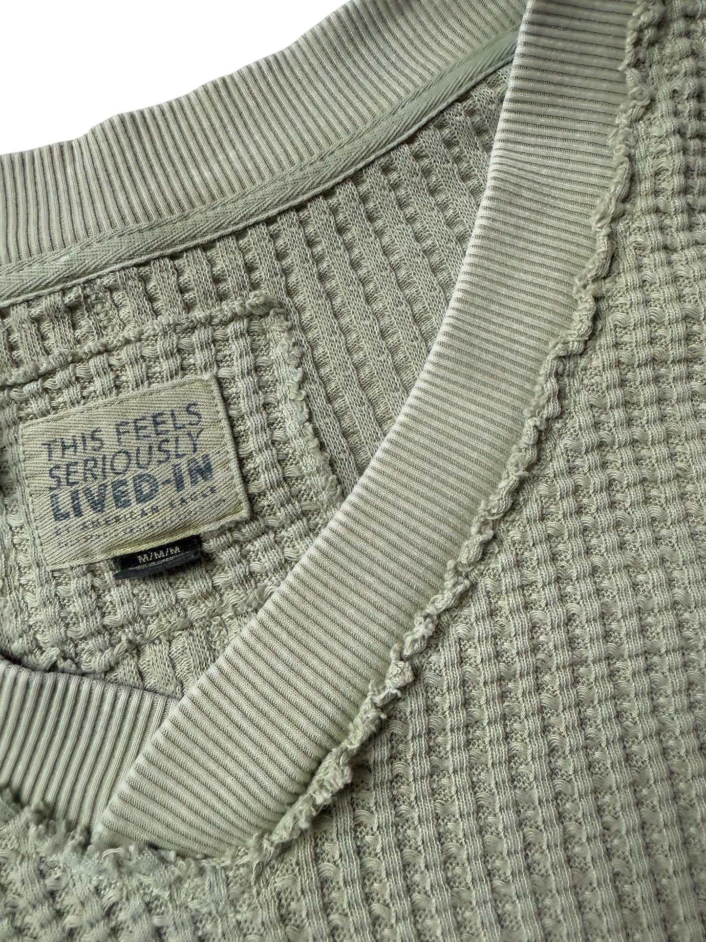 Muted Sage Green Waffle Knit Long Sleeve