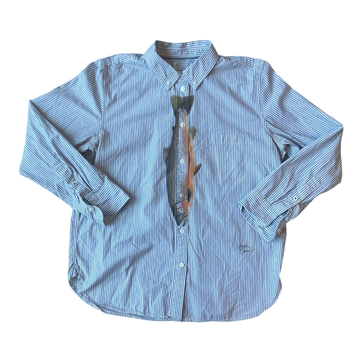 Striped Fish Button Down