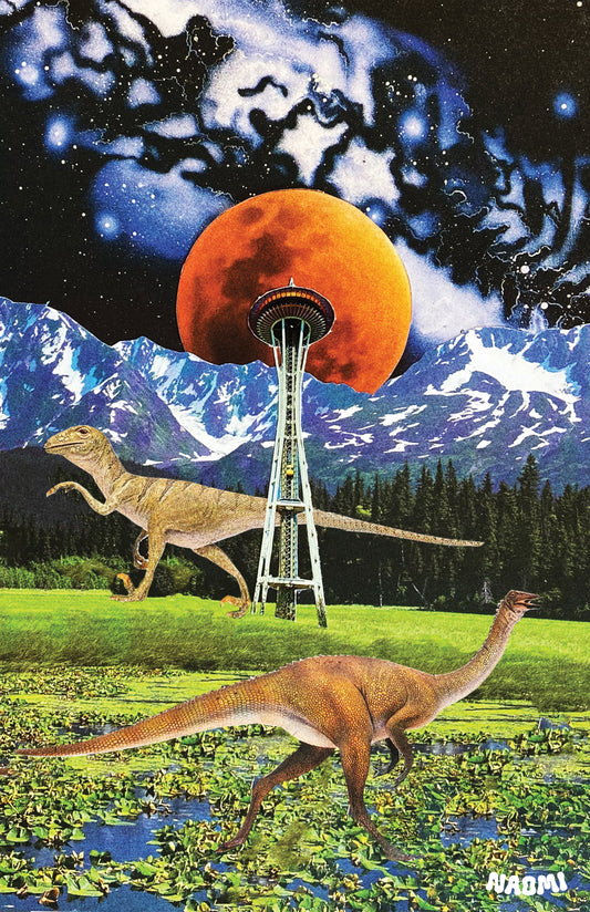 11x17 Hand Cut Seattle Dinos