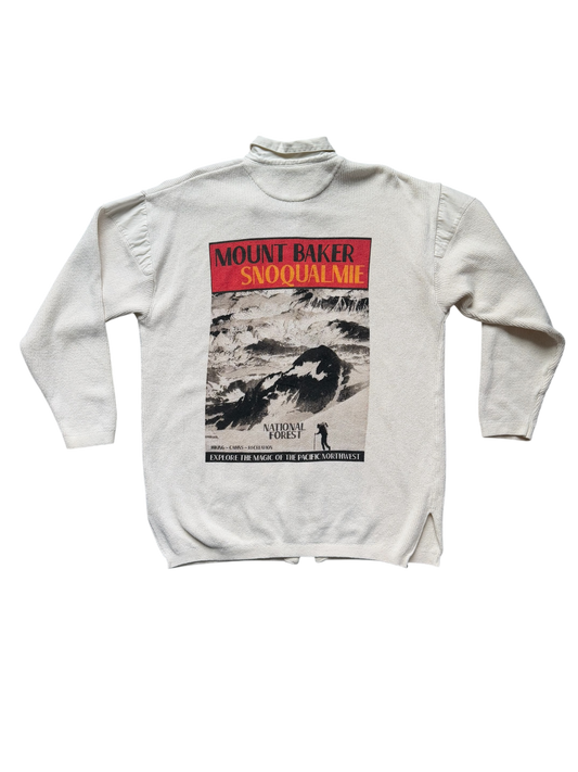 White Knit Long Sleeve Zip