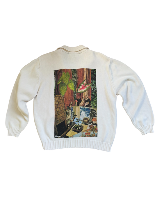 Cream Collared Knit Sweater