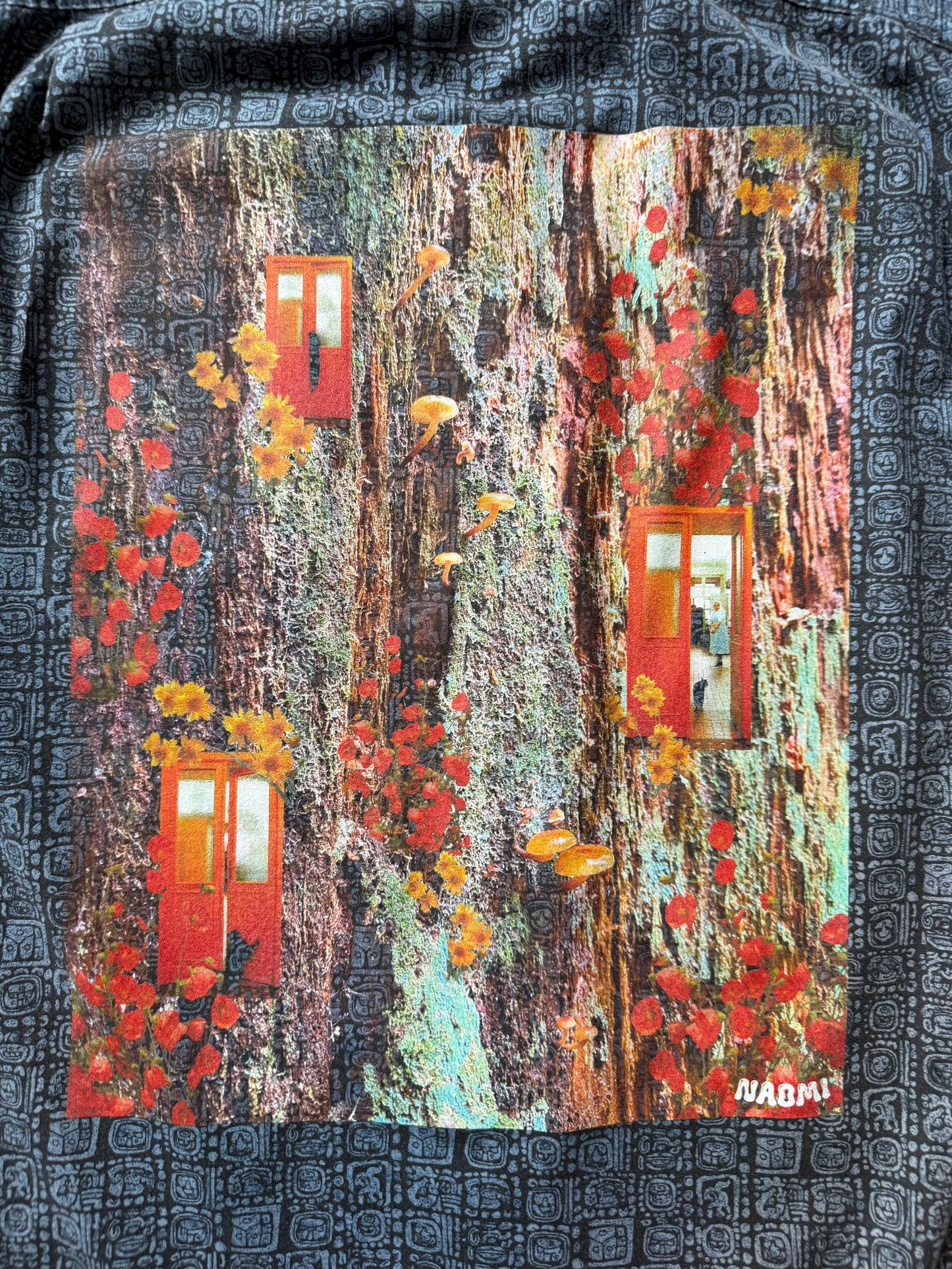 Short Sleeve Patterned Button Up
