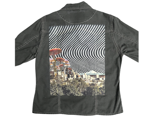 Grey Western Style Button Up