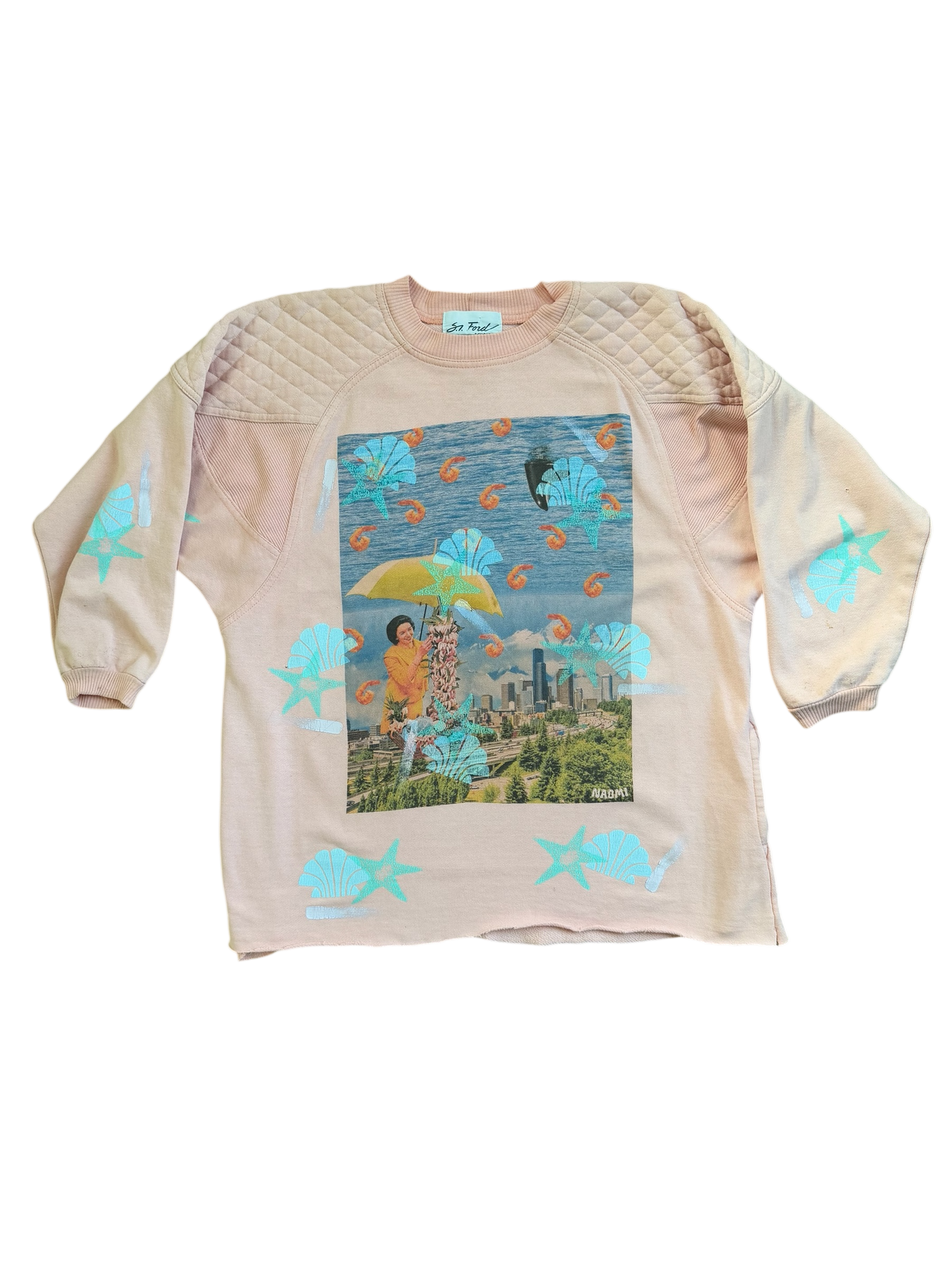 Vintage Pink Hand Painted Sweater