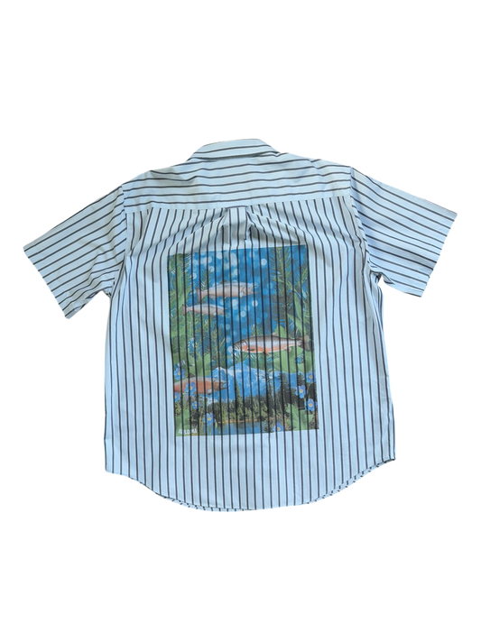 Short Sleeve Striped Button Down