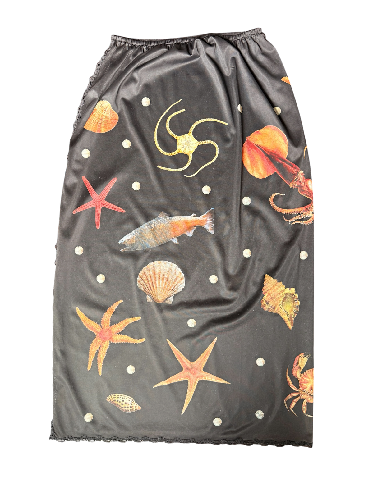 Long Black Slip Skirt